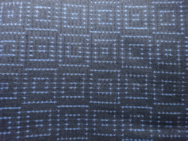 JAPANESE KIMONO / ANTIQUE KIMONO / SILK / DORO OSHIMA TSUMUGI / WOVEN SQUARES